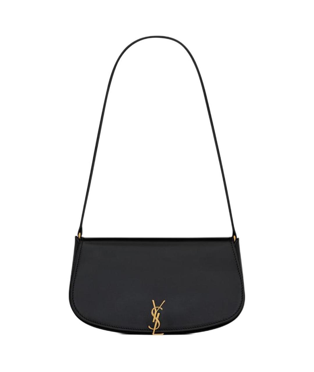 SAINT LAURENT Черная кожаная сумка через плечо, фото 1