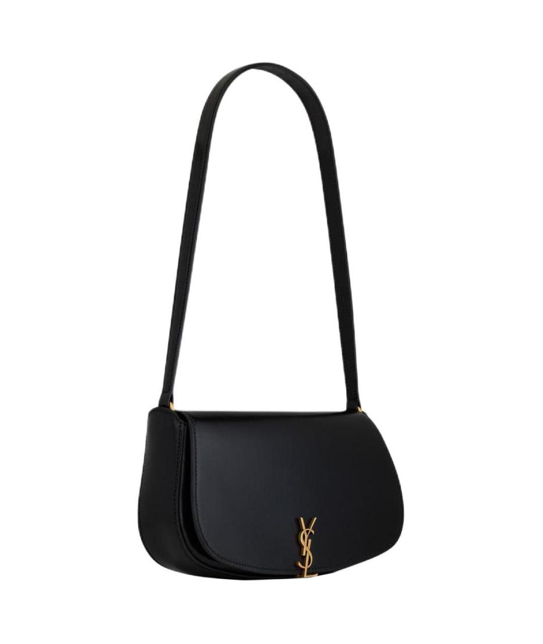 SAINT LAURENT Черная кожаная сумка через плечо, фото 2