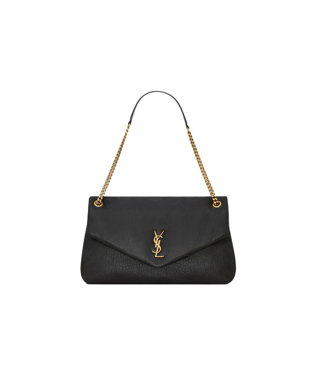 SAINT LAURENT Черная кожаная сумка через плечо, фото 6