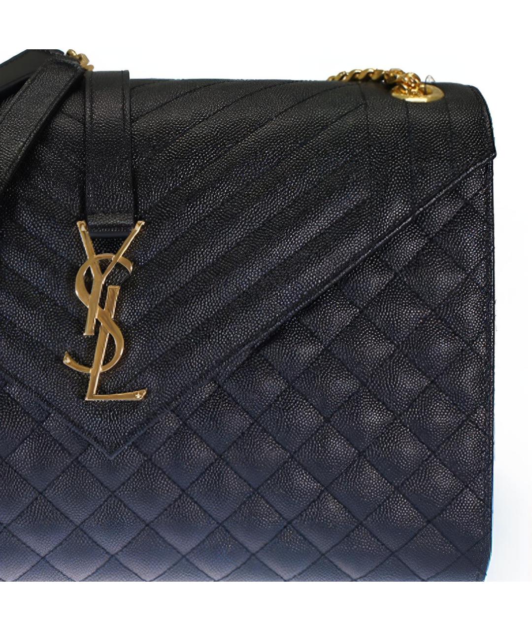 SAINT LAURENT Черная кожаная сумка через плечо, фото 5