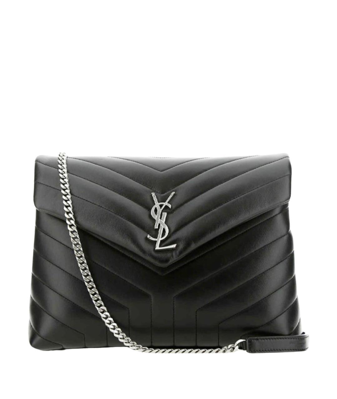 SAINT LAURENT Черная кожаная сумка через плечо, фото 1