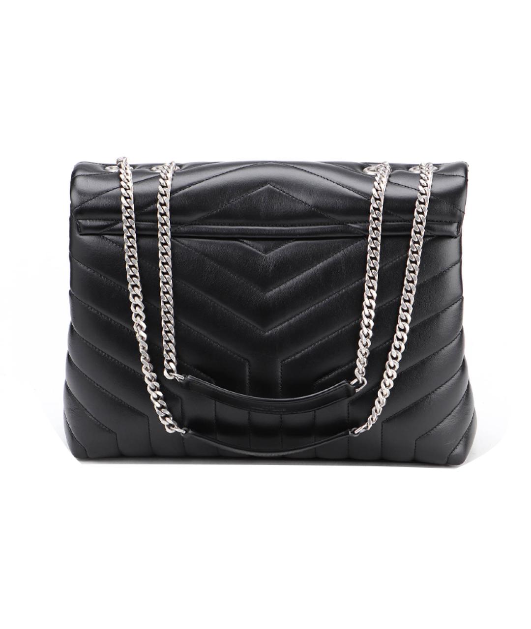 SAINT LAURENT Черная кожаная сумка через плечо, фото 4