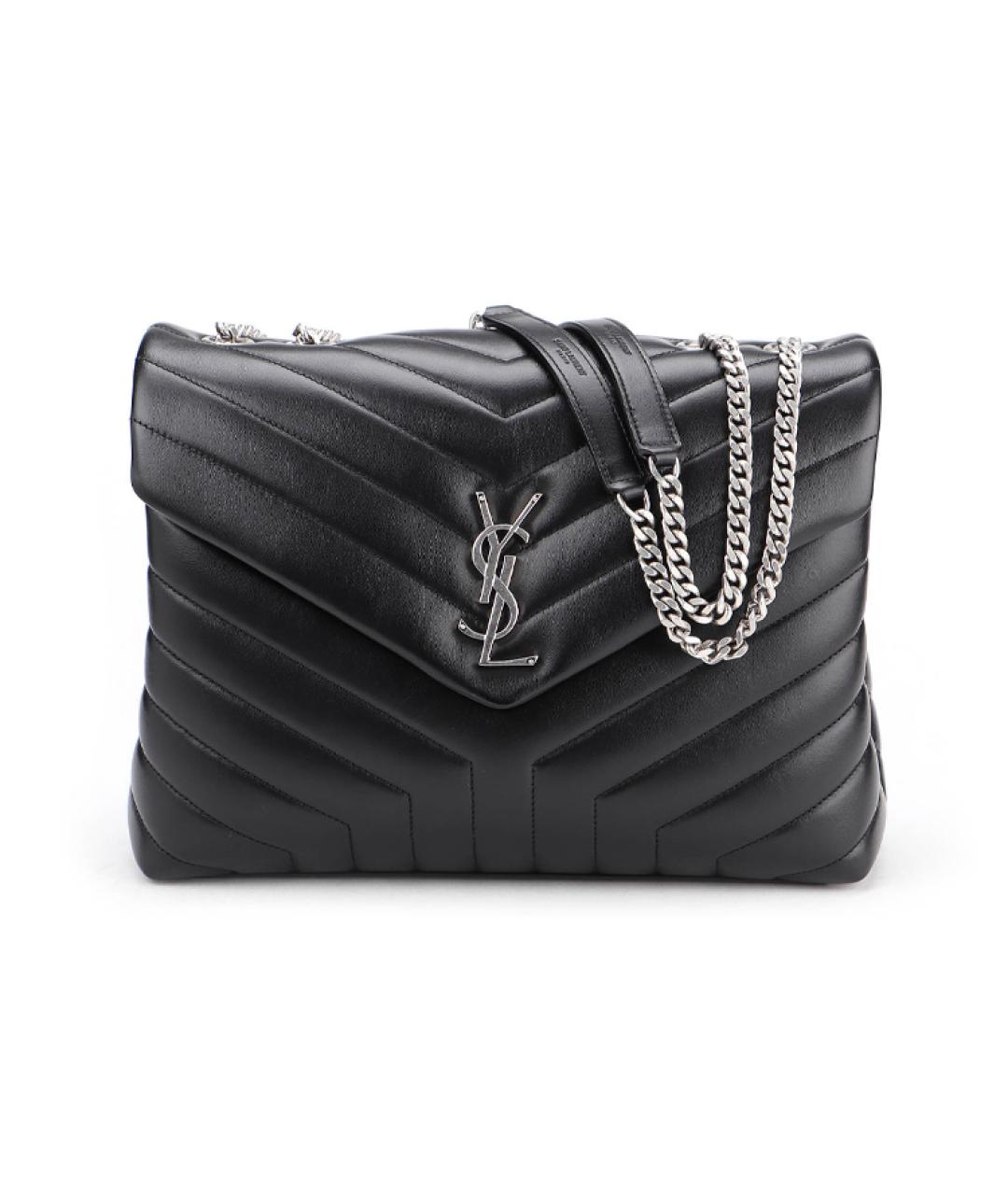 SAINT LAURENT Черная кожаная сумка через плечо, фото 2