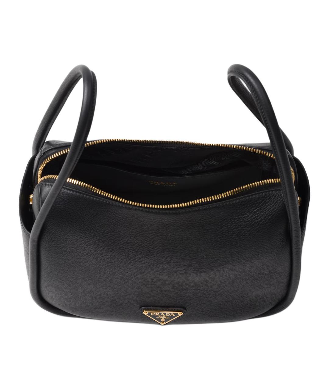 PRADA Черная кожаная сумка через плечо, фото 4