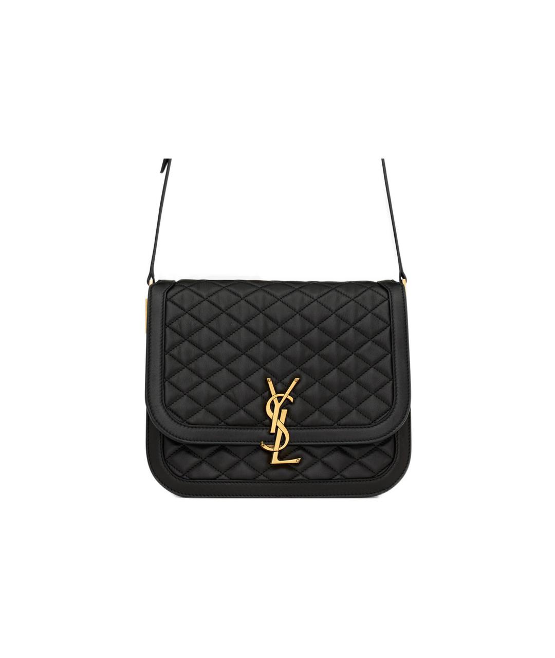 SAINT LAURENT Черная кожаная сумка через плечо, фото 6