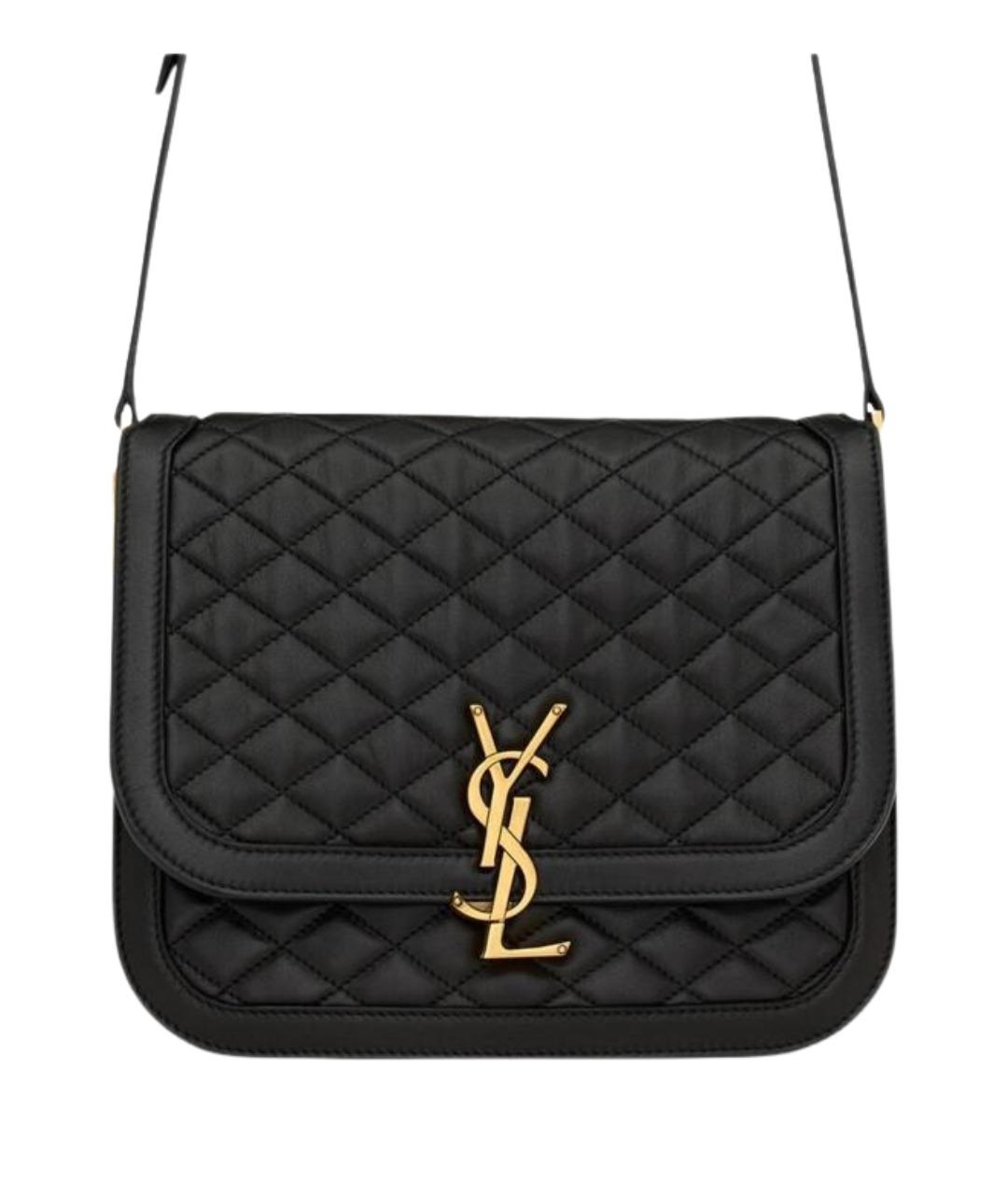 SAINT LAURENT Черная кожаная сумка через плечо, фото 1