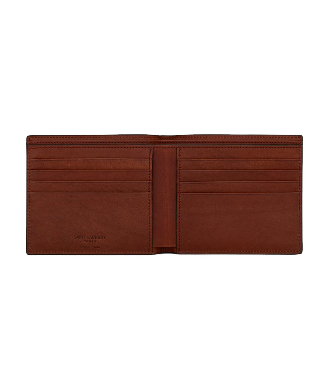 SAINT LAURENT Коричневый кошелек, фото 3