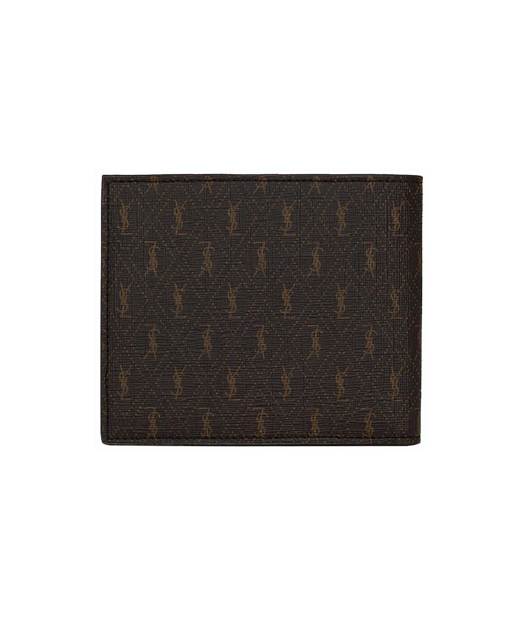 SAINT LAURENT Коричневый кошелек, фото 2