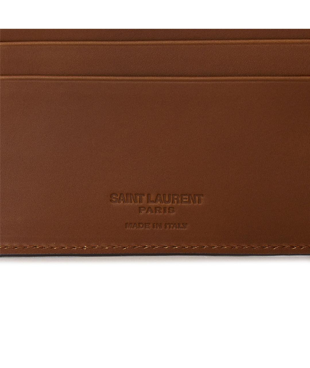 SAINT LAURENT Коричневый кошелек, фото 4