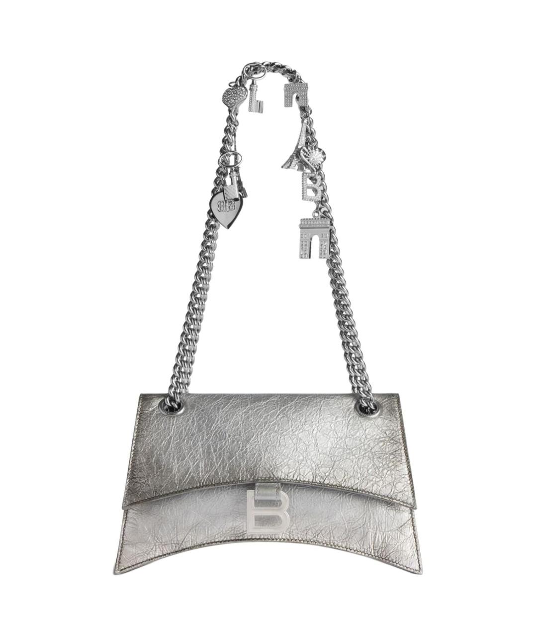 BALENCIAGA Серебряная кожаная сумка через плечо, фото 2