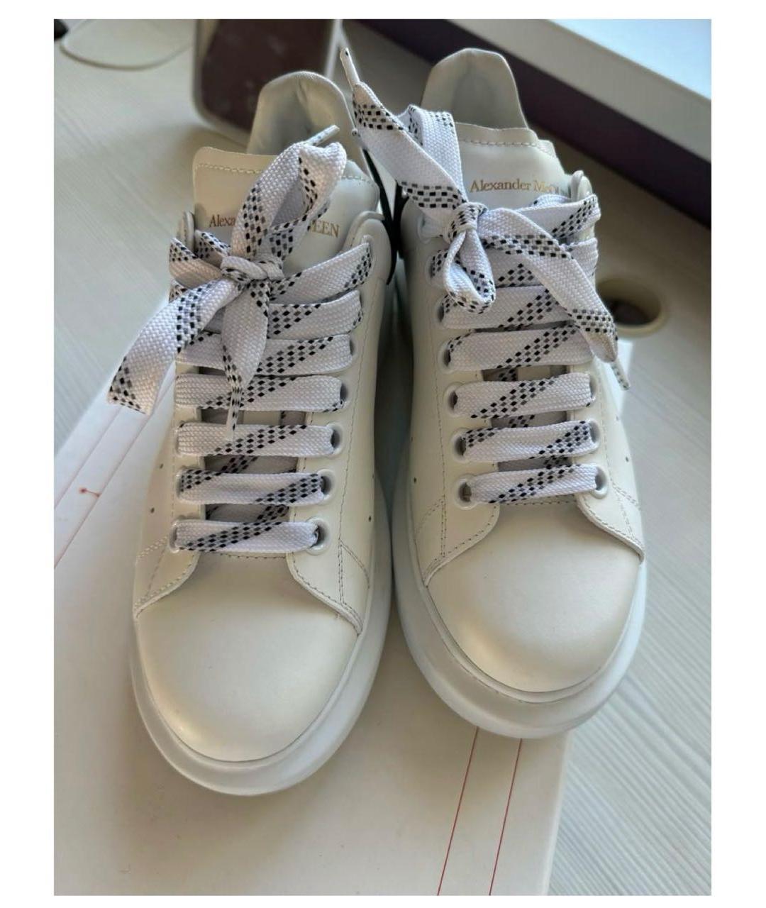 ALEXANDER MCQUEEN Белые кожаные кеды, фото 2