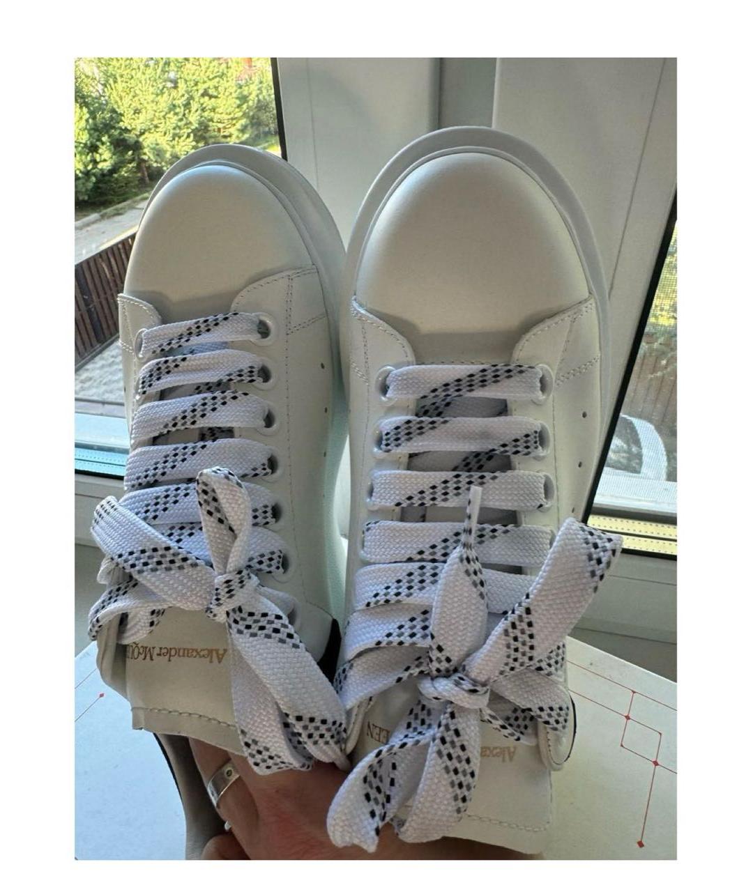 ALEXANDER MCQUEEN Белые кожаные кеды, фото 4