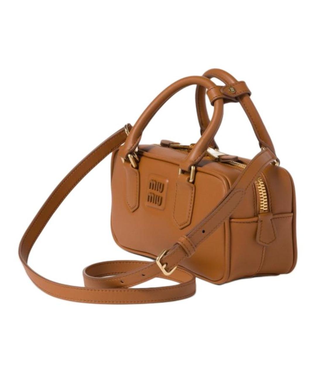 MIU MIU Коричневая кожаная сумка через плечо, фото 2