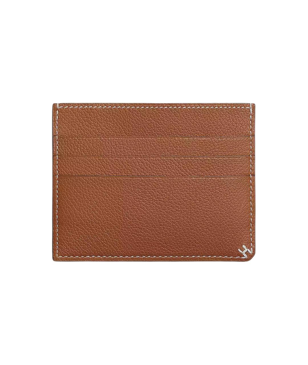 HERMES Золотой кожаный кардхолдер, фото 4