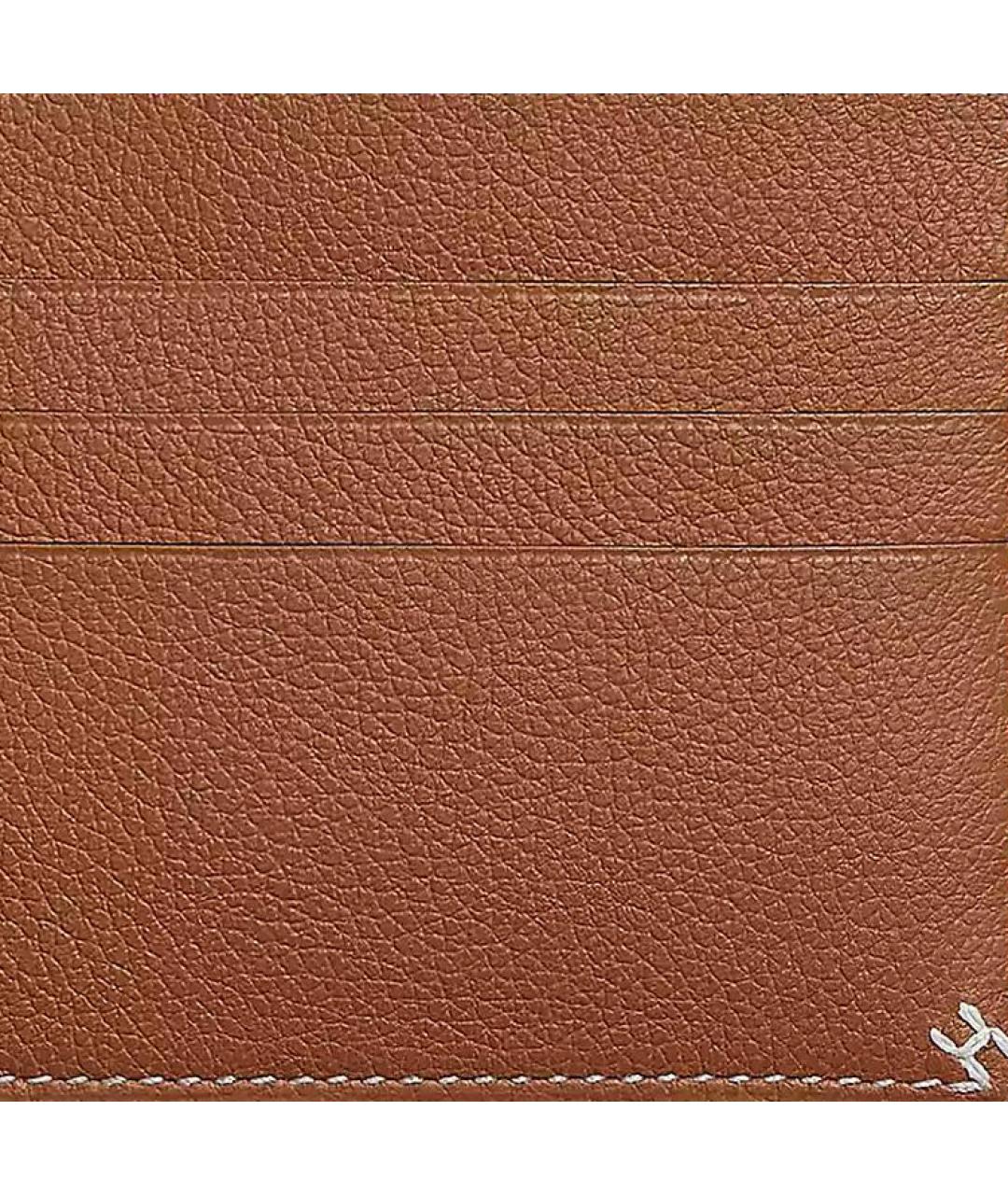 HERMES Золотой кожаный кардхолдер, фото 3