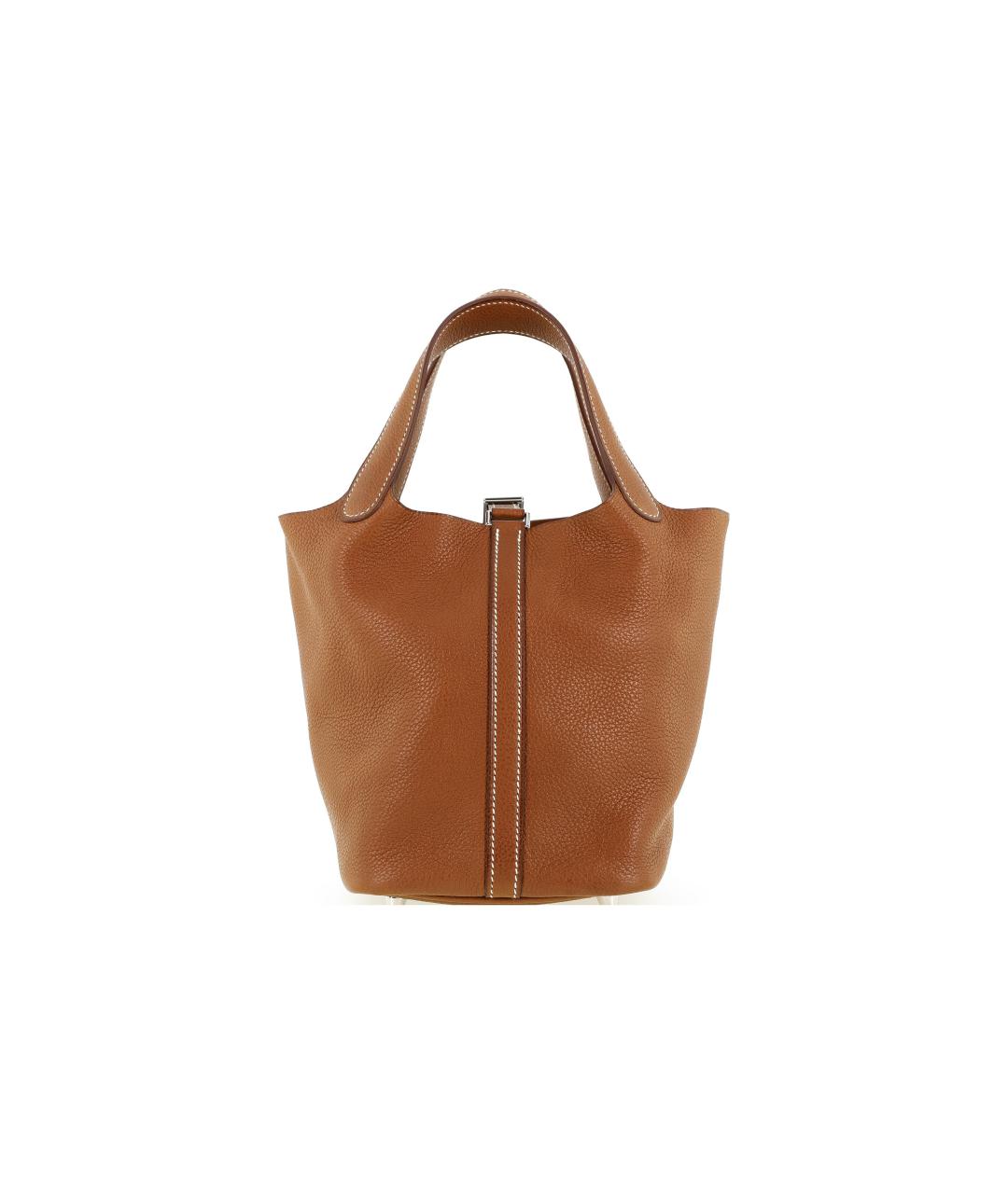 HERMES Коричневая кожаная сумка через плечо, фото 4