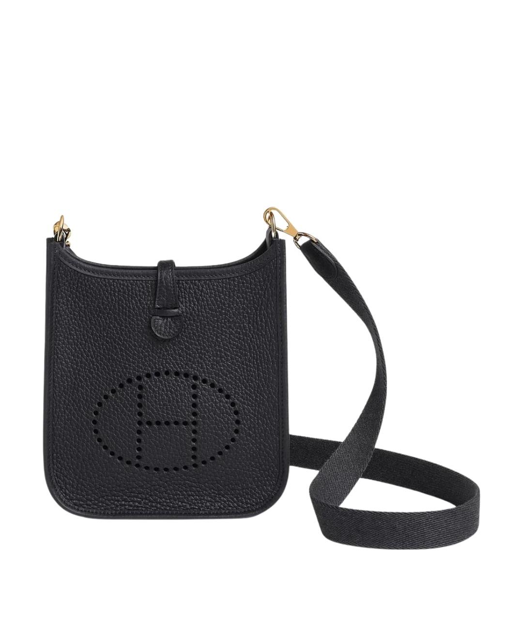 HERMES Черная кожаная сумка через плечо, фото 1