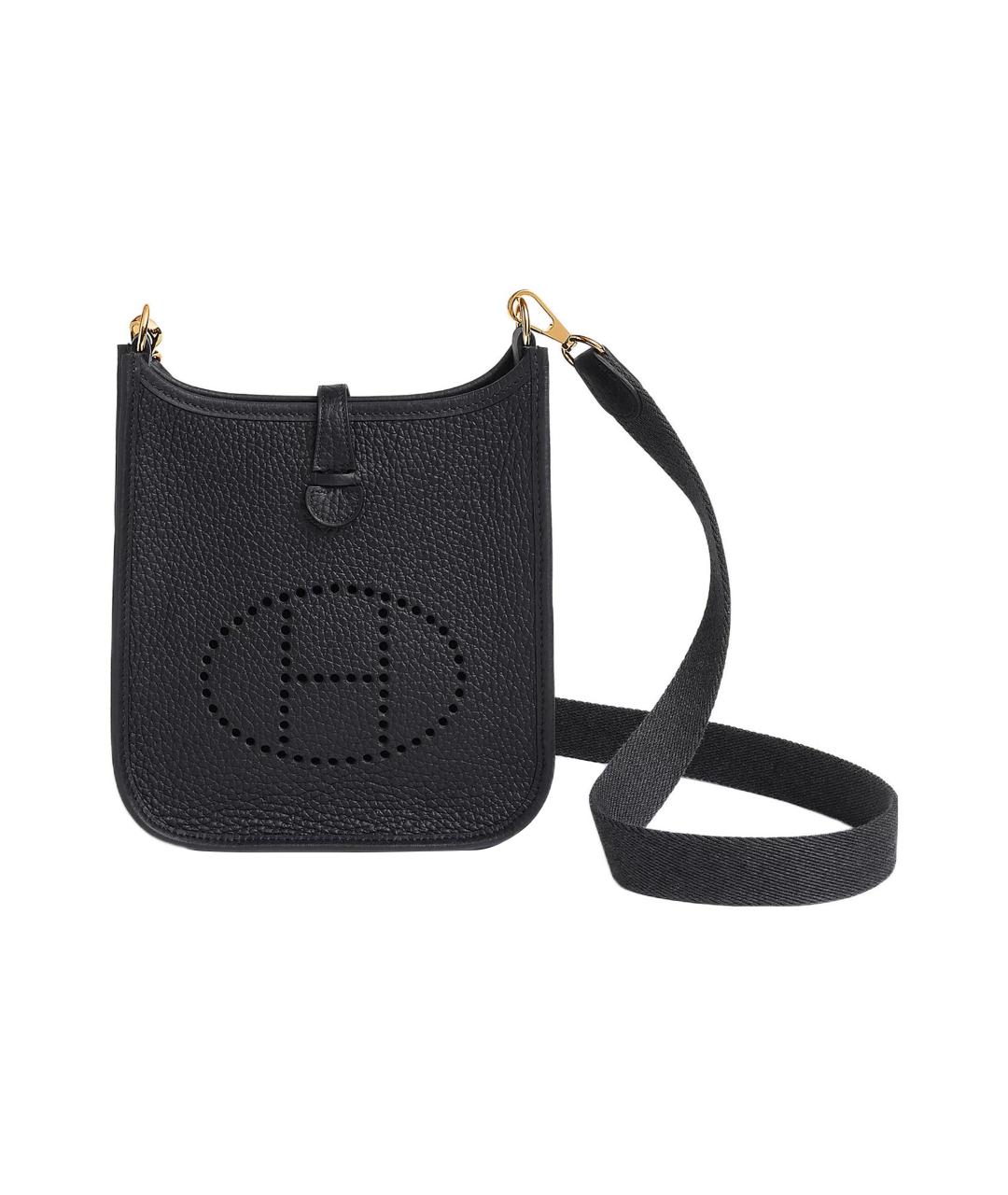 HERMES Черная кожаная сумка через плечо, фото 6