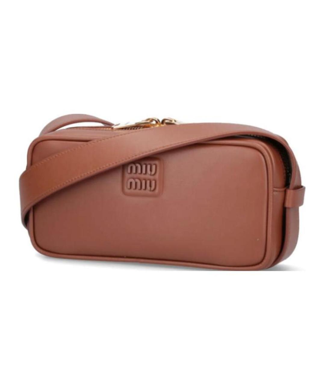 MIU MIU Коричневая кожаная сумка через плечо, фото 2