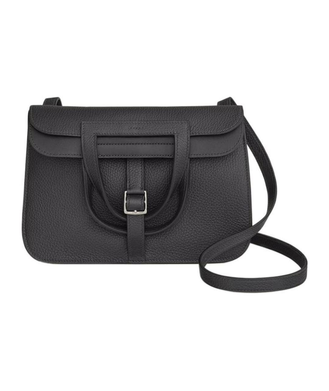 HERMES Черная кожаная сумка через плечо, фото 1