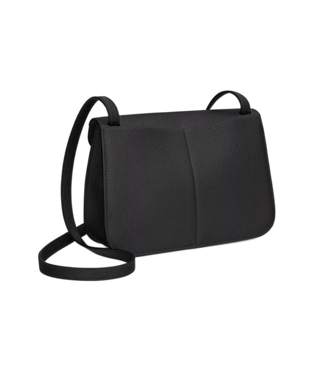 HERMES Черная кожаная сумка через плечо, фото 3