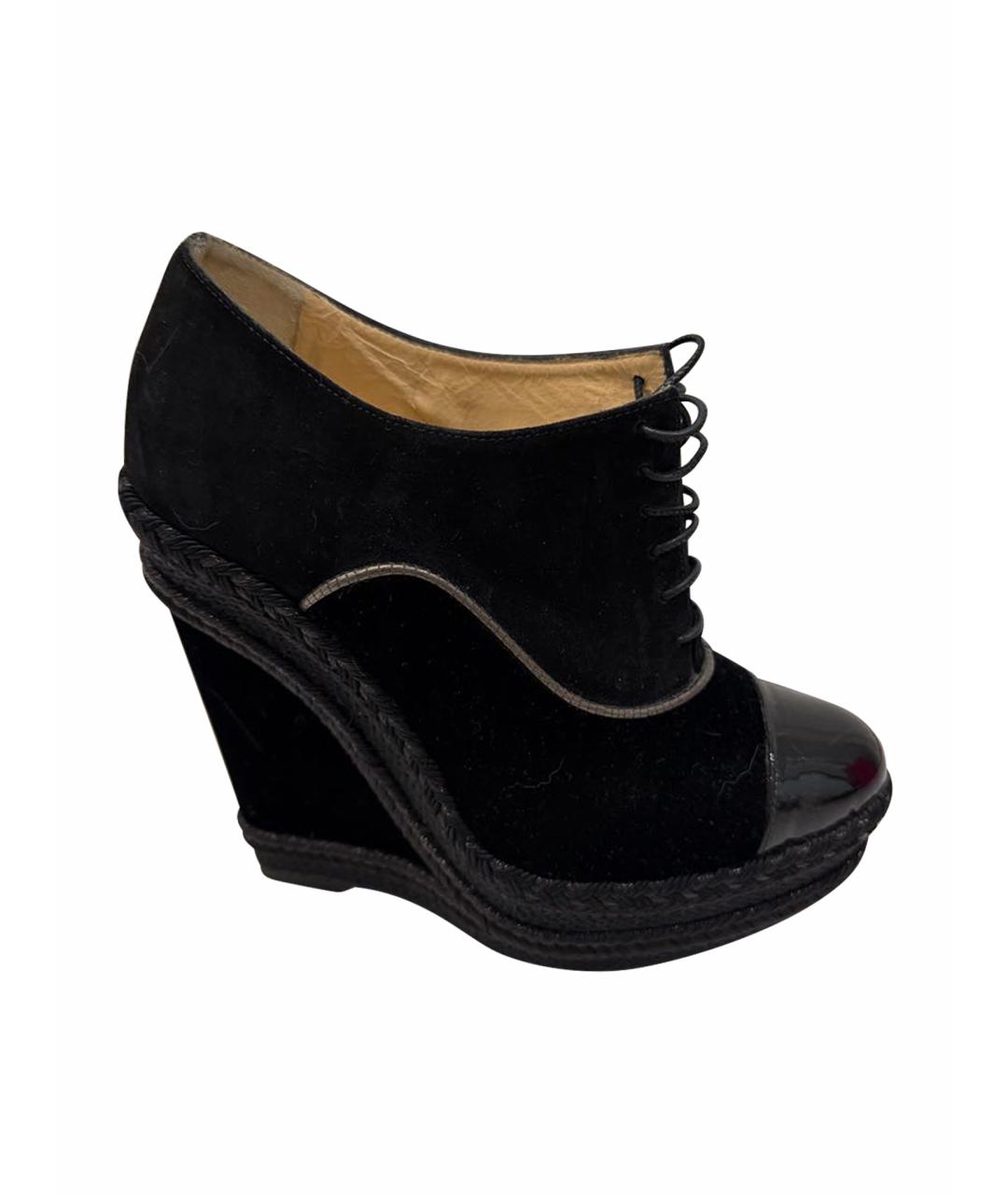 CHRISTIAN LOUBOUTIN Черные замшевые ботильоны, фото 1