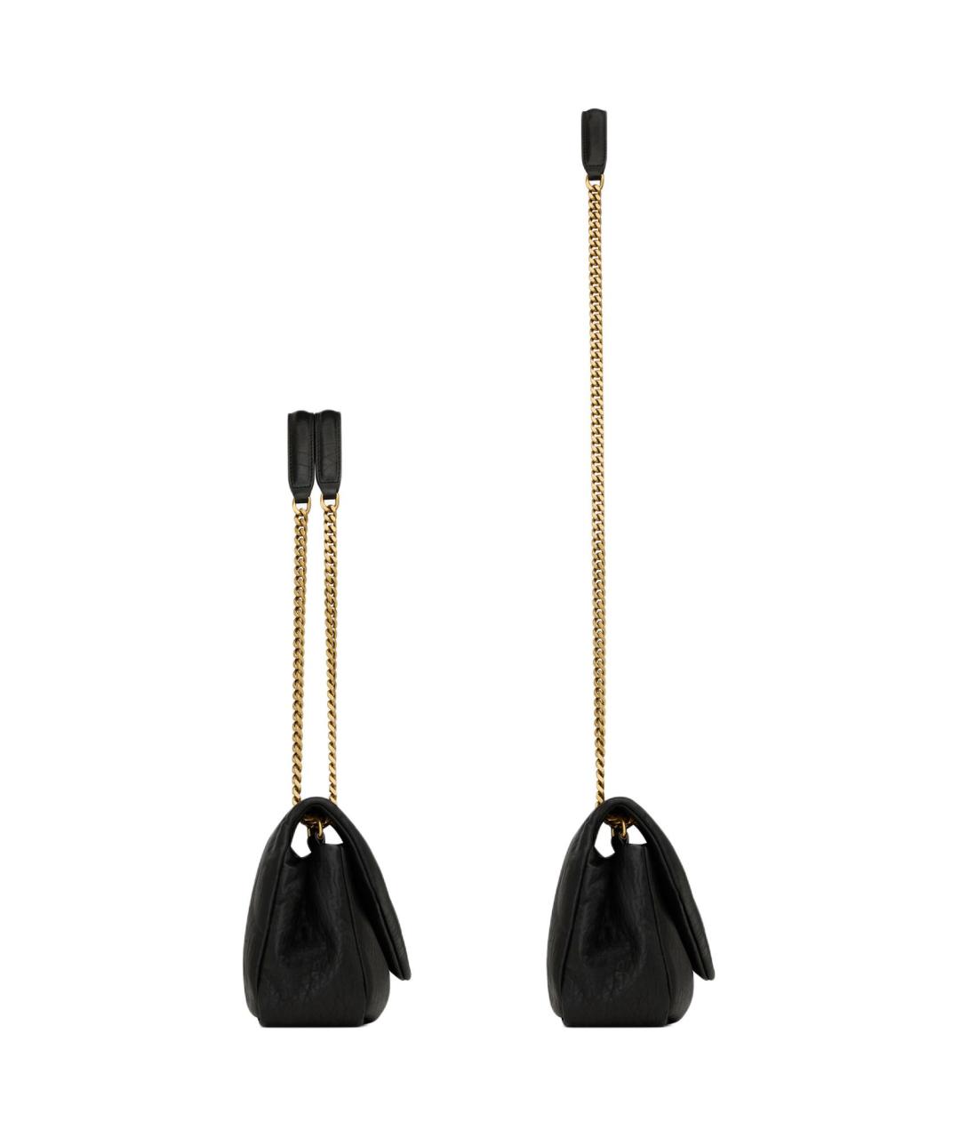 SAINT LAURENT Черная кожаная сумка через плечо, фото 3