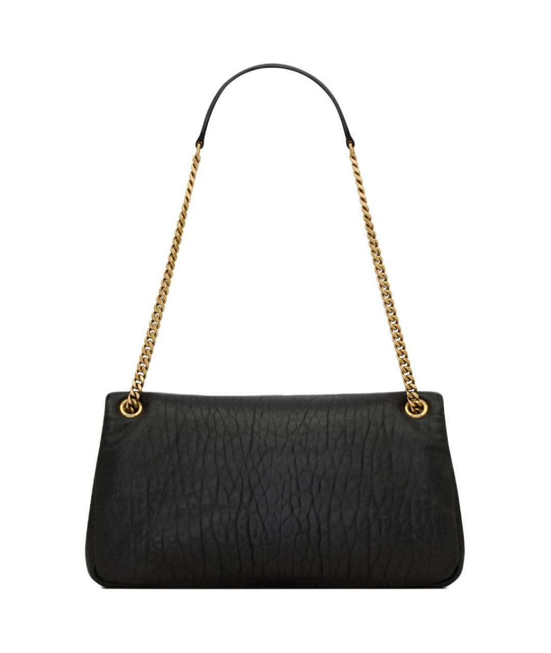 SAINT LAURENT Черная кожаная сумка через плечо, фото 5