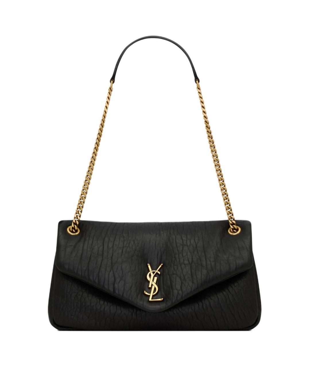 SAINT LAURENT Черная кожаная сумка через плечо, фото 1