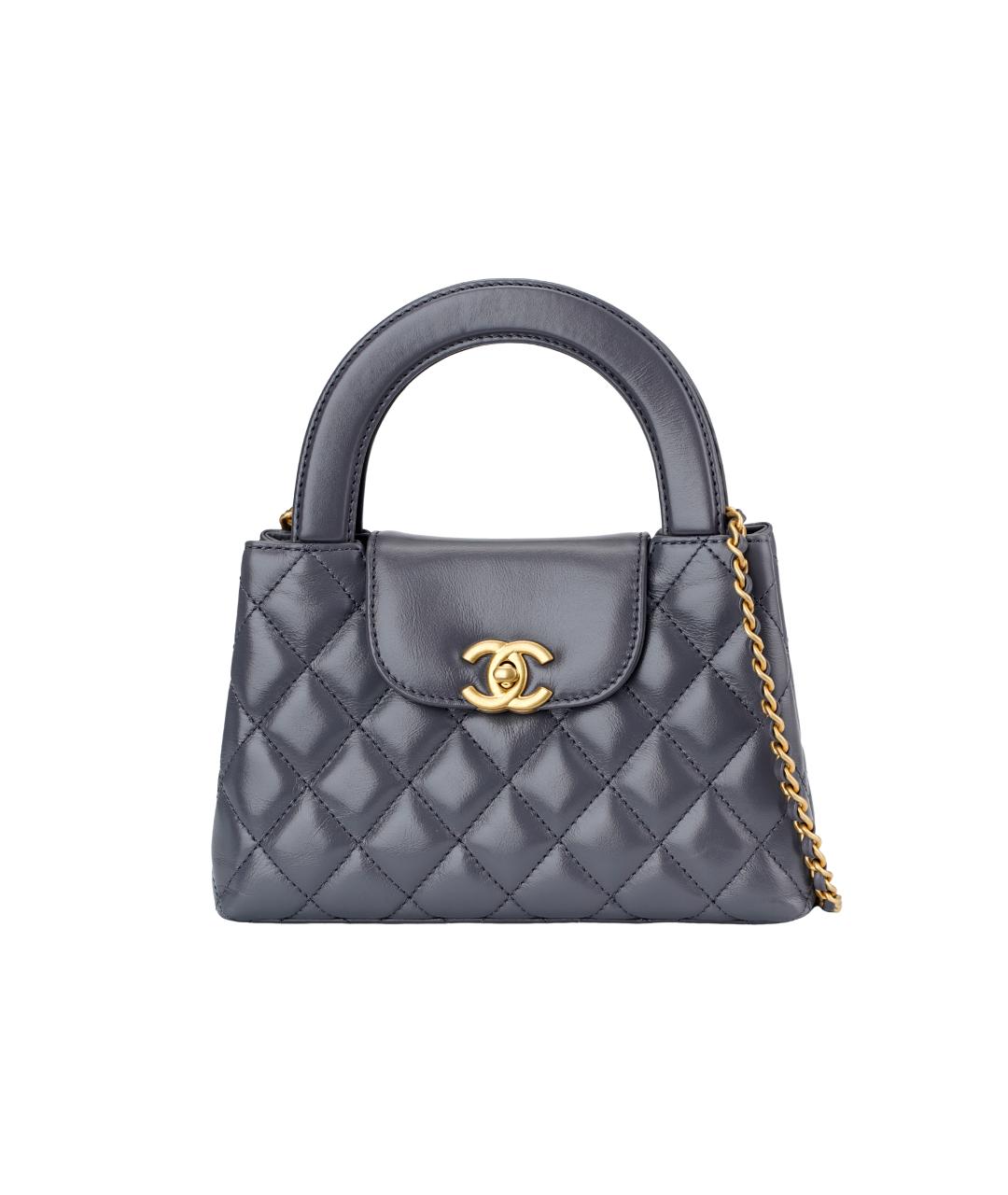 CHANEL Серая кожаная сумка через плечо, фото 5