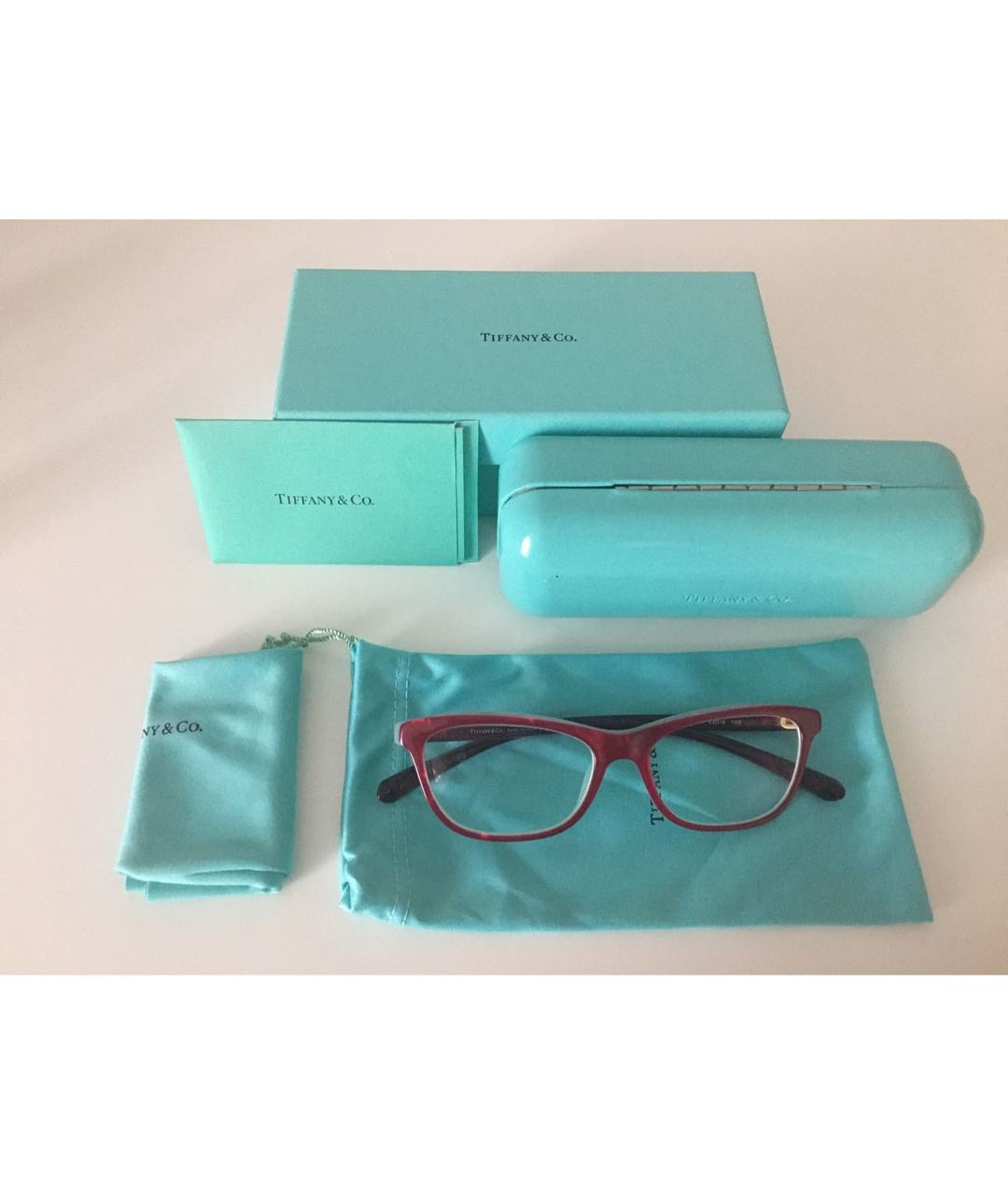 TIFFANY&CO Бордовые пластиковые солнцезащитные очки, фото 5