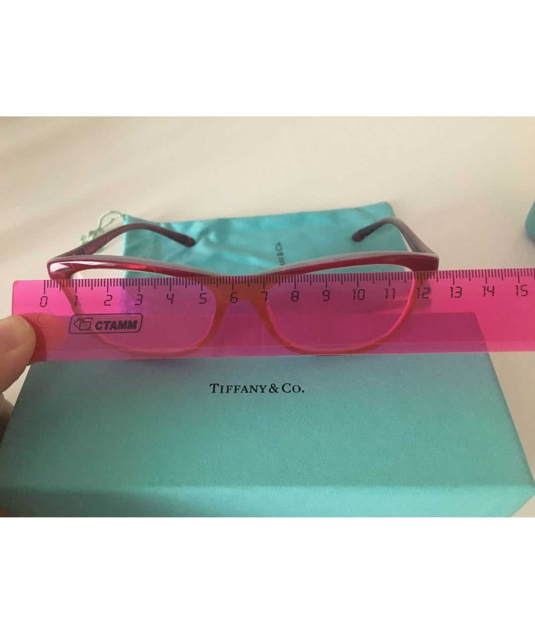 TIFFANY&CO Бордовые пластиковые солнцезащитные очки, фото 8