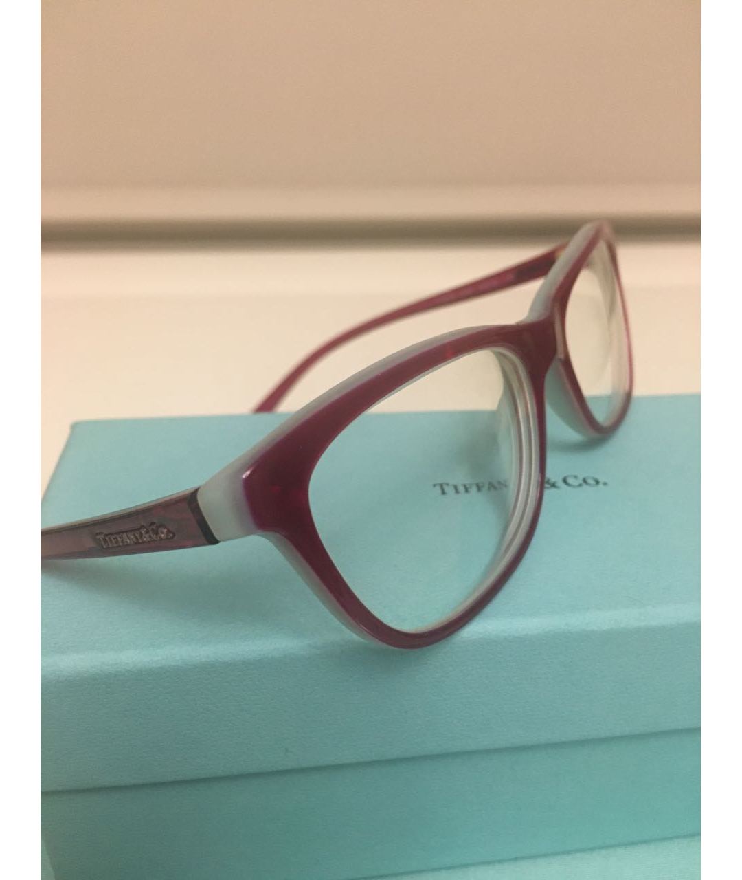TIFFANY&CO Бордовые пластиковые солнцезащитные очки, фото 3