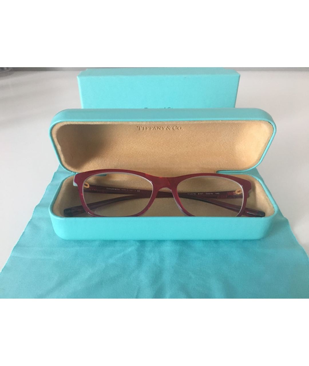 TIFFANY&CO Бордовые пластиковые солнцезащитные очки, фото 6