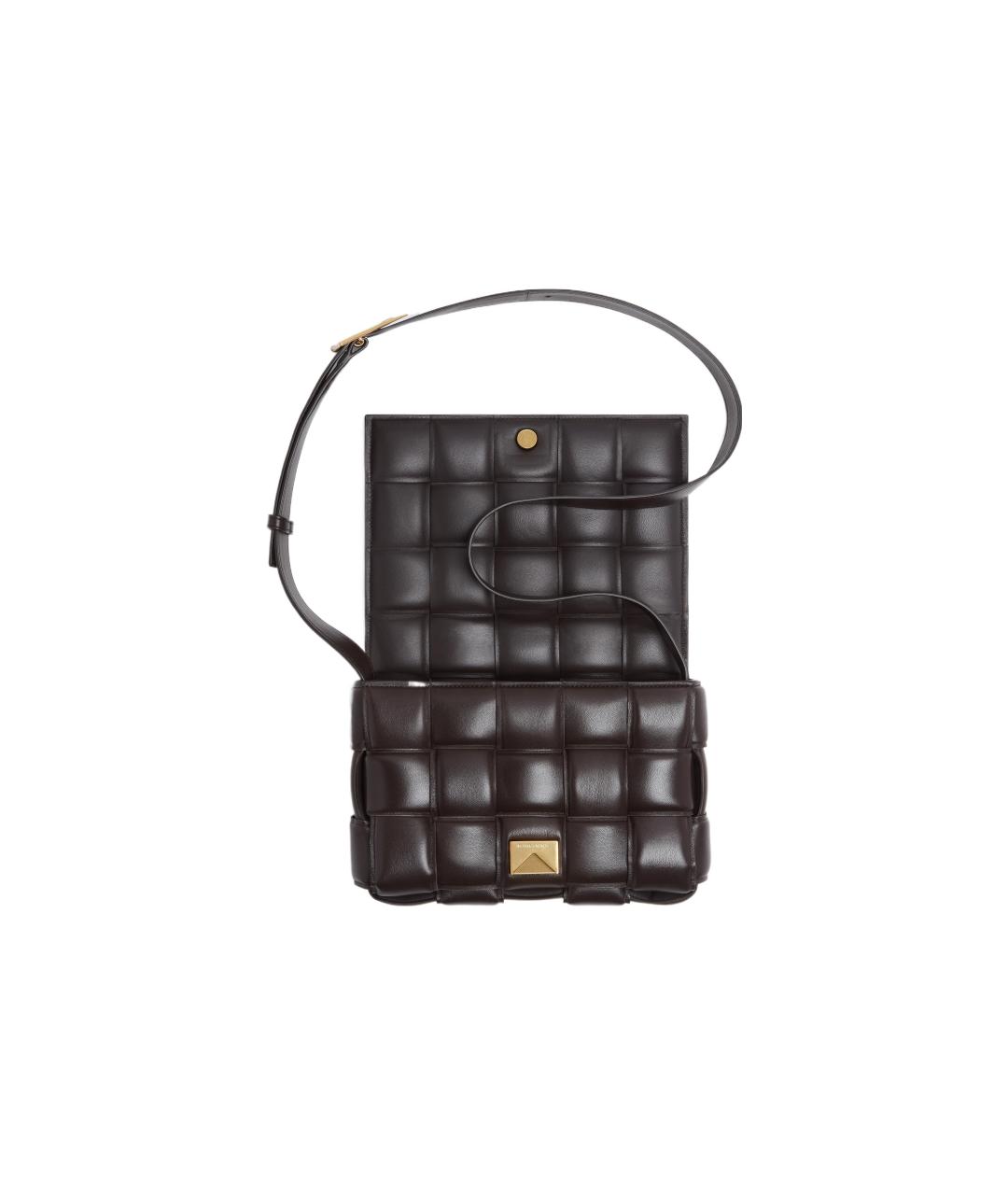 BOTTEGA VENETA Черная кожаная сумка через плечо, фото 4