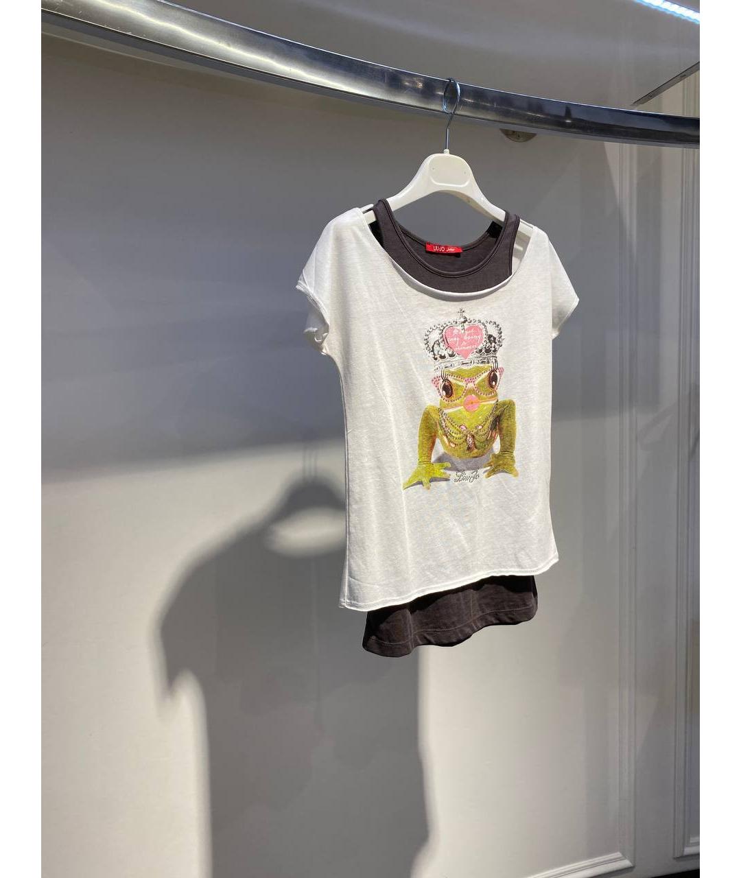 LIU JO Белый хлопковый детская футболка / топ, фото 2