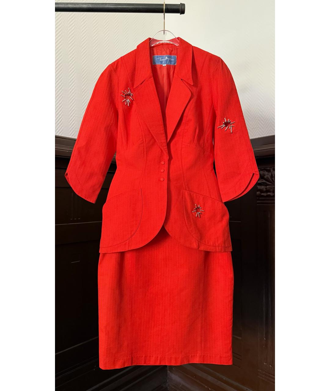 THIERRY MUGLER VINTAGE Коралловый костюм с юбками, фото 6