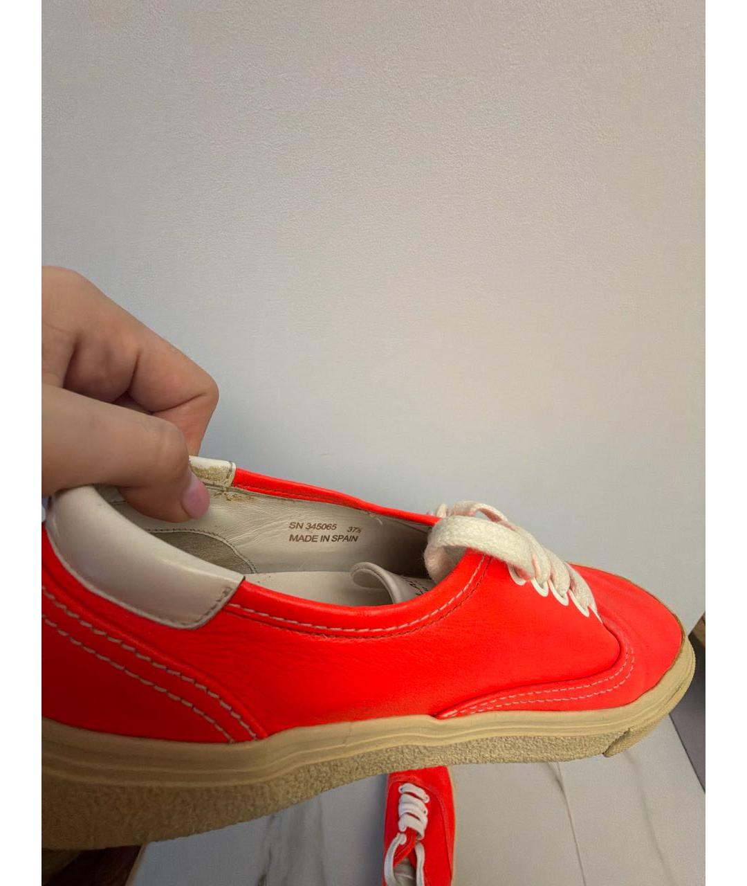 SAINT LAURENT Оранжевое низкие кроссовки / кеды, фото 5