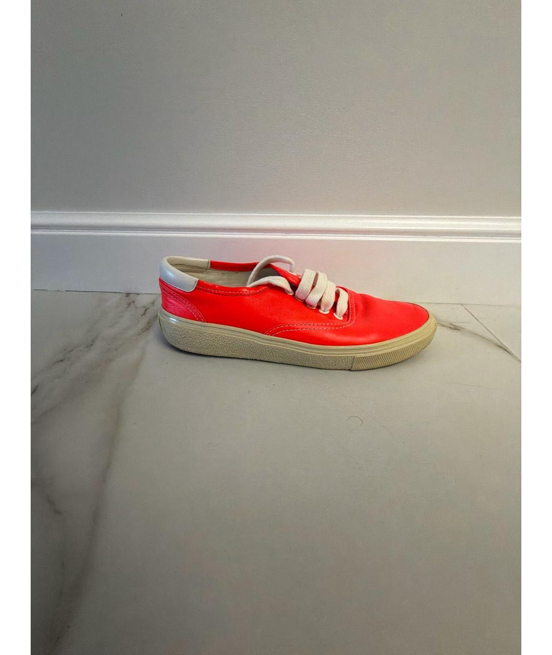 SAINT LAURENT Оранжевое низкие кроссовки / кеды, фото 6