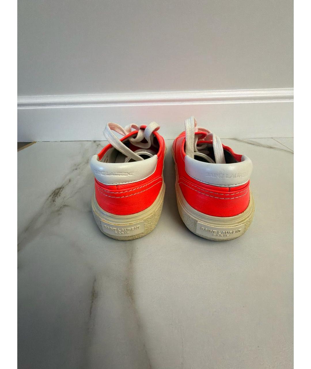 SAINT LAURENT Оранжевое низкие кроссовки / кеды, фото 4