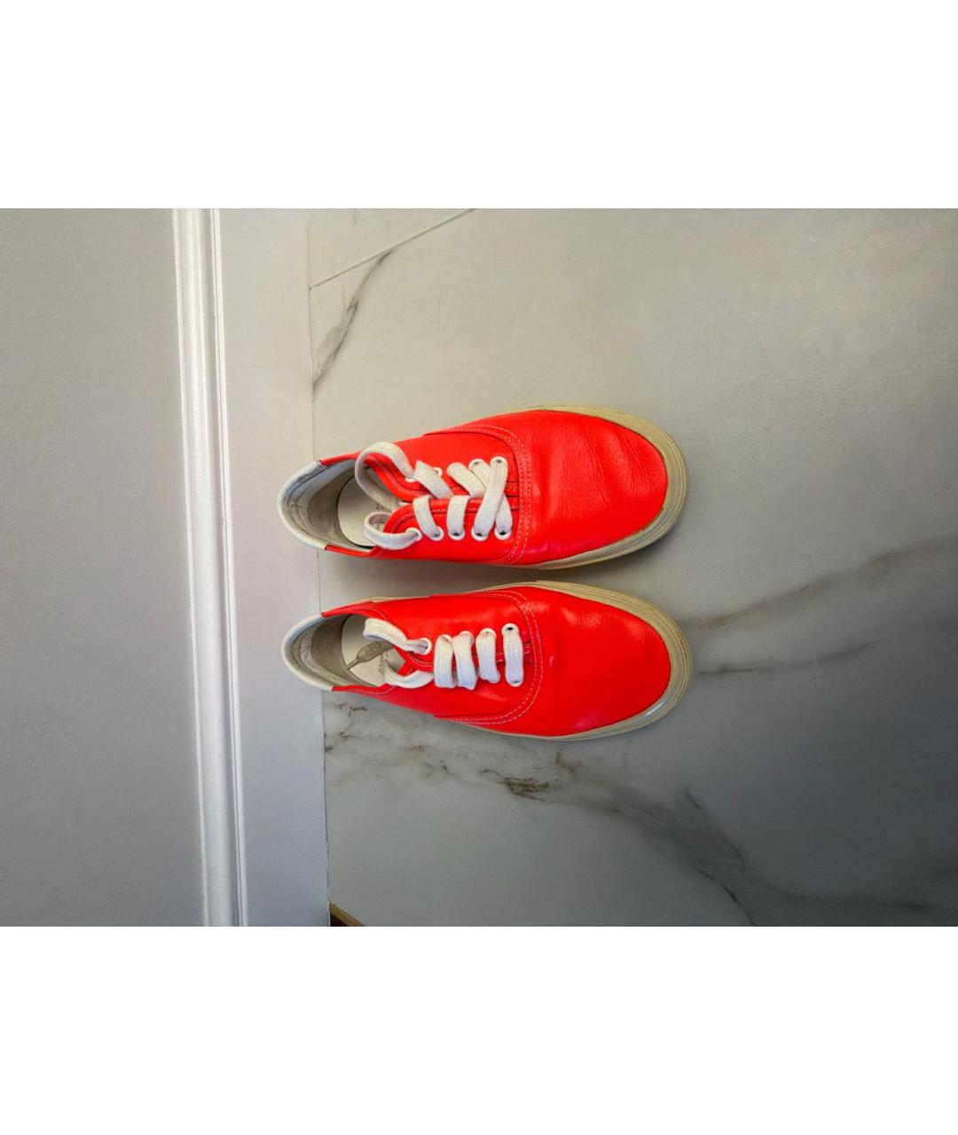 SAINT LAURENT Оранжевое низкие кроссовки / кеды, фото 2