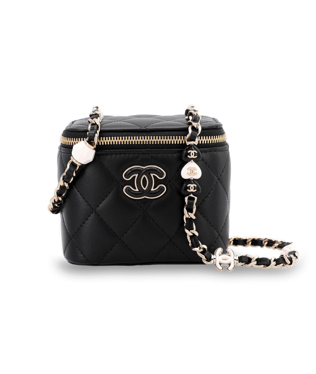 CHANEL Черная кожаная сумка через плечо, фото 6