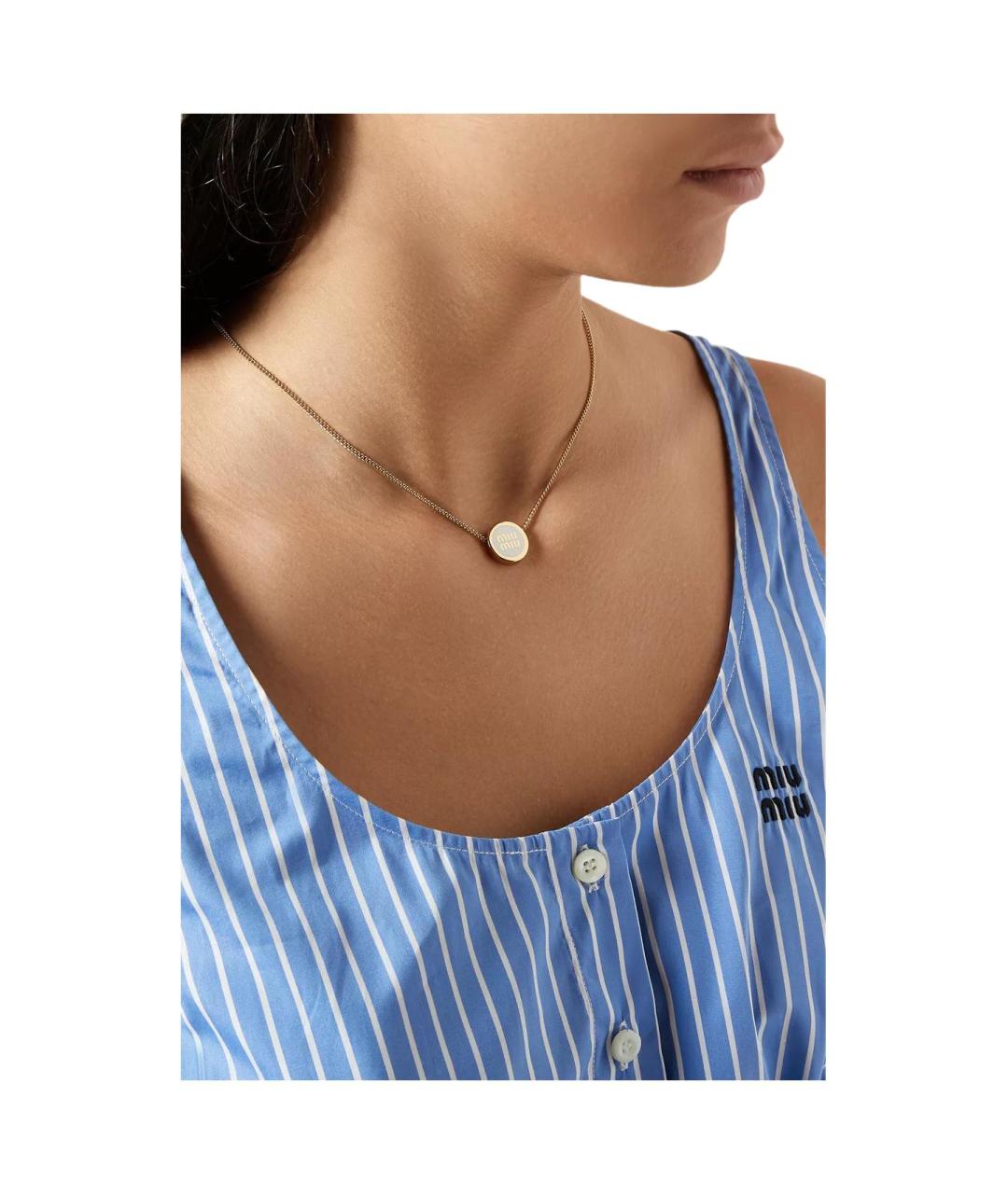 MIU MIU Золотая металлическая подвеска, фото 5