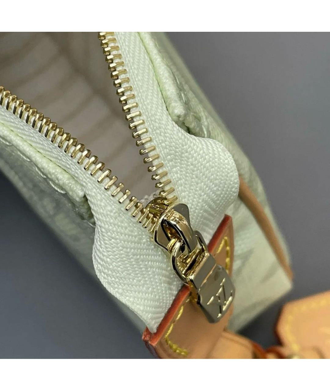 LOUIS VUITTON Зеленая тканевая сумка с короткими ручками, фото 4