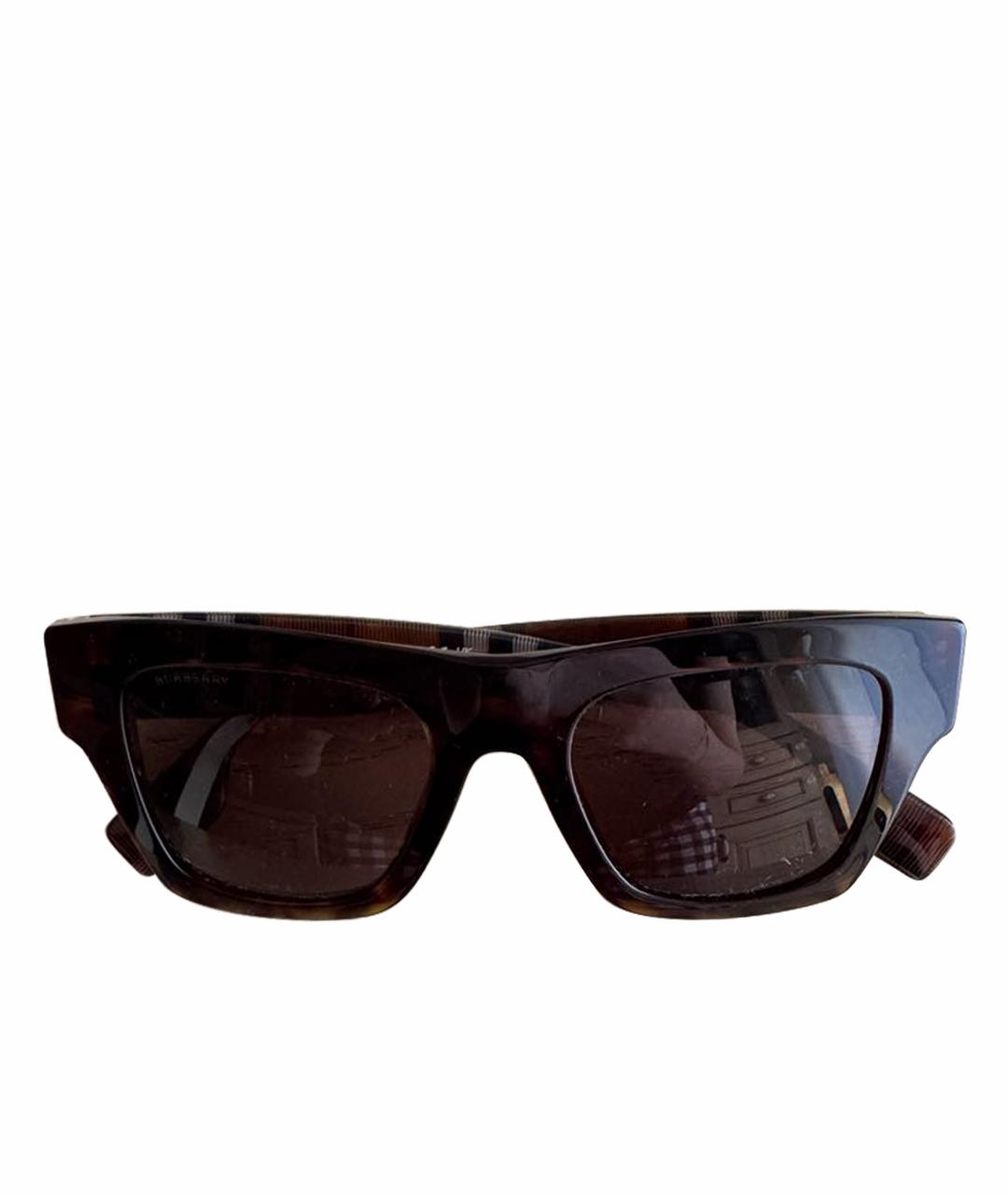 BURBERRY Коричневые пластиковые солнцезащитные очки, фото 1