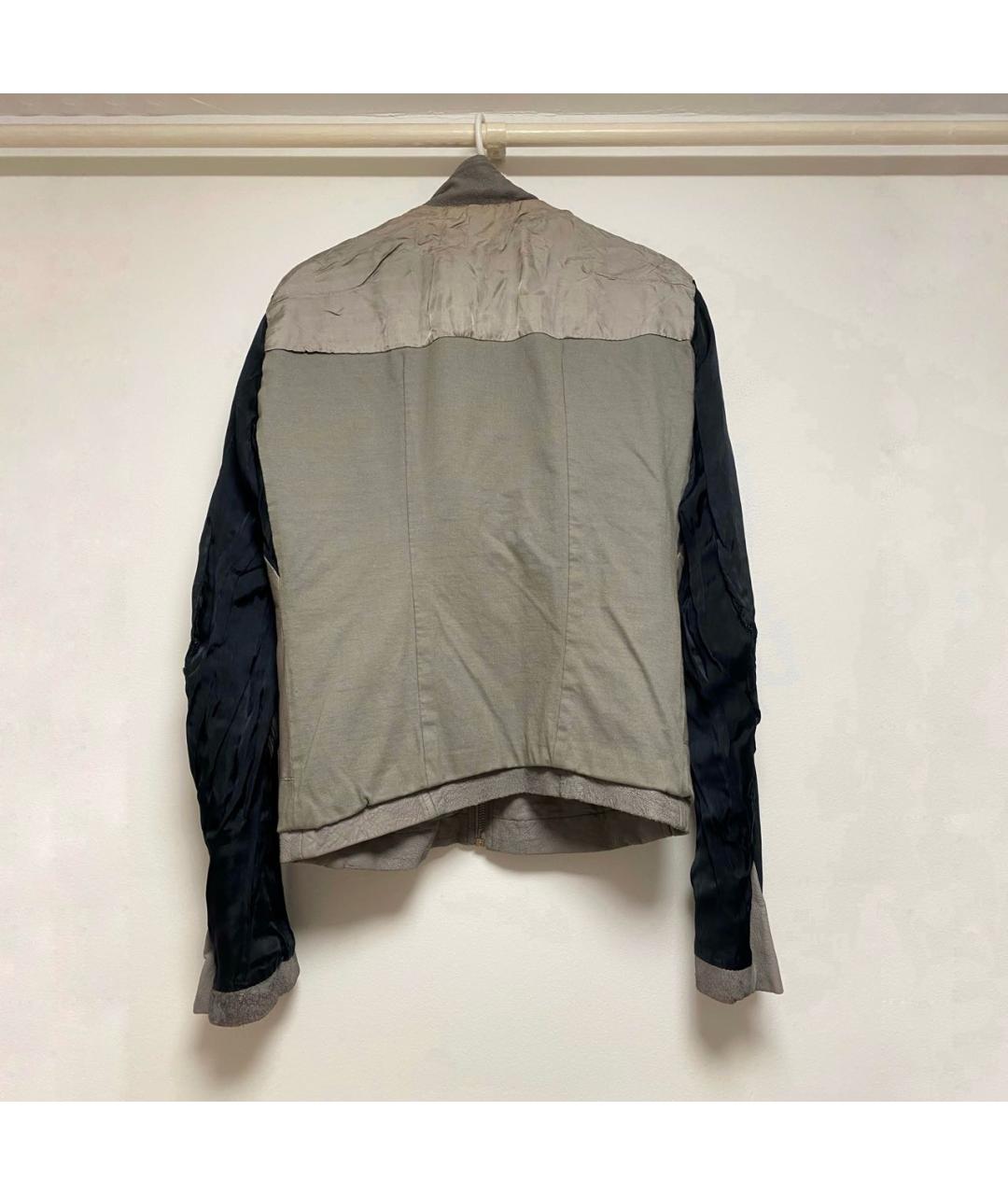 RICK OWENS Серая кожаная куртка, фото 5