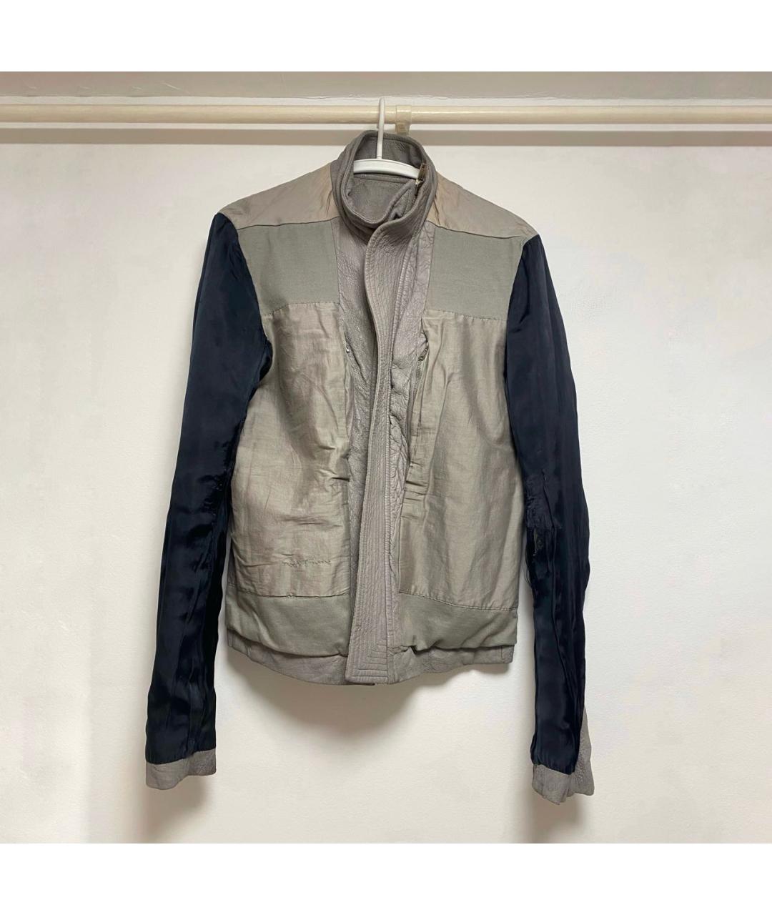 RICK OWENS Серая кожаная куртка, фото 4