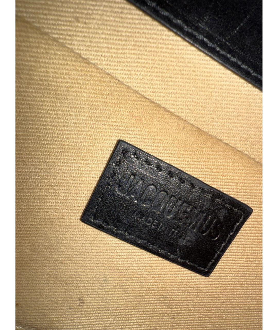 JACQUEMUS Черная кожаная сумка через плечо, фото 4