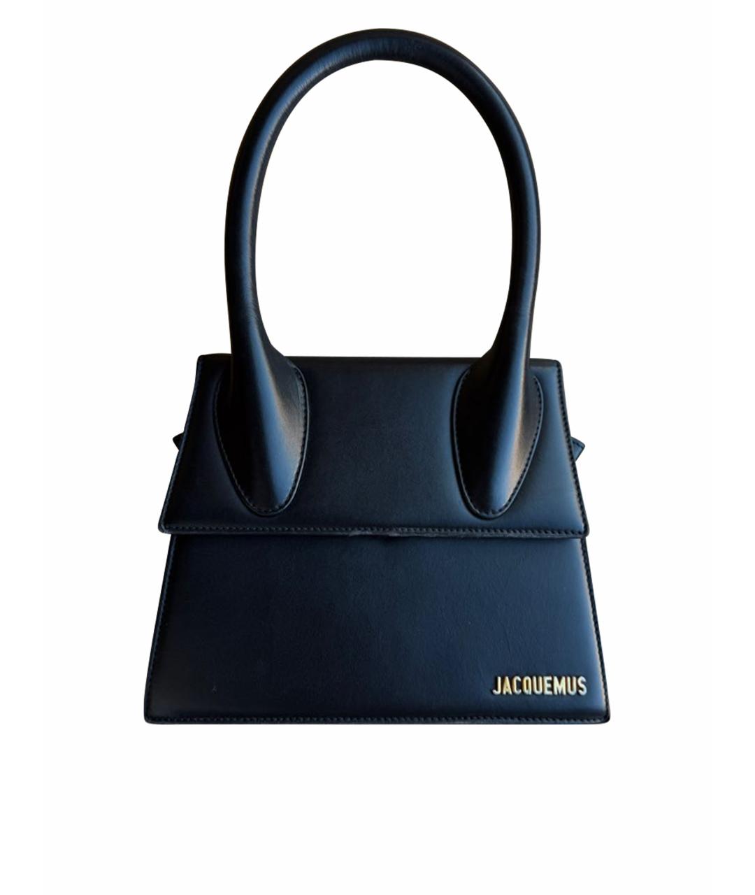 JACQUEMUS Черная кожаная сумка через плечо, фото 1