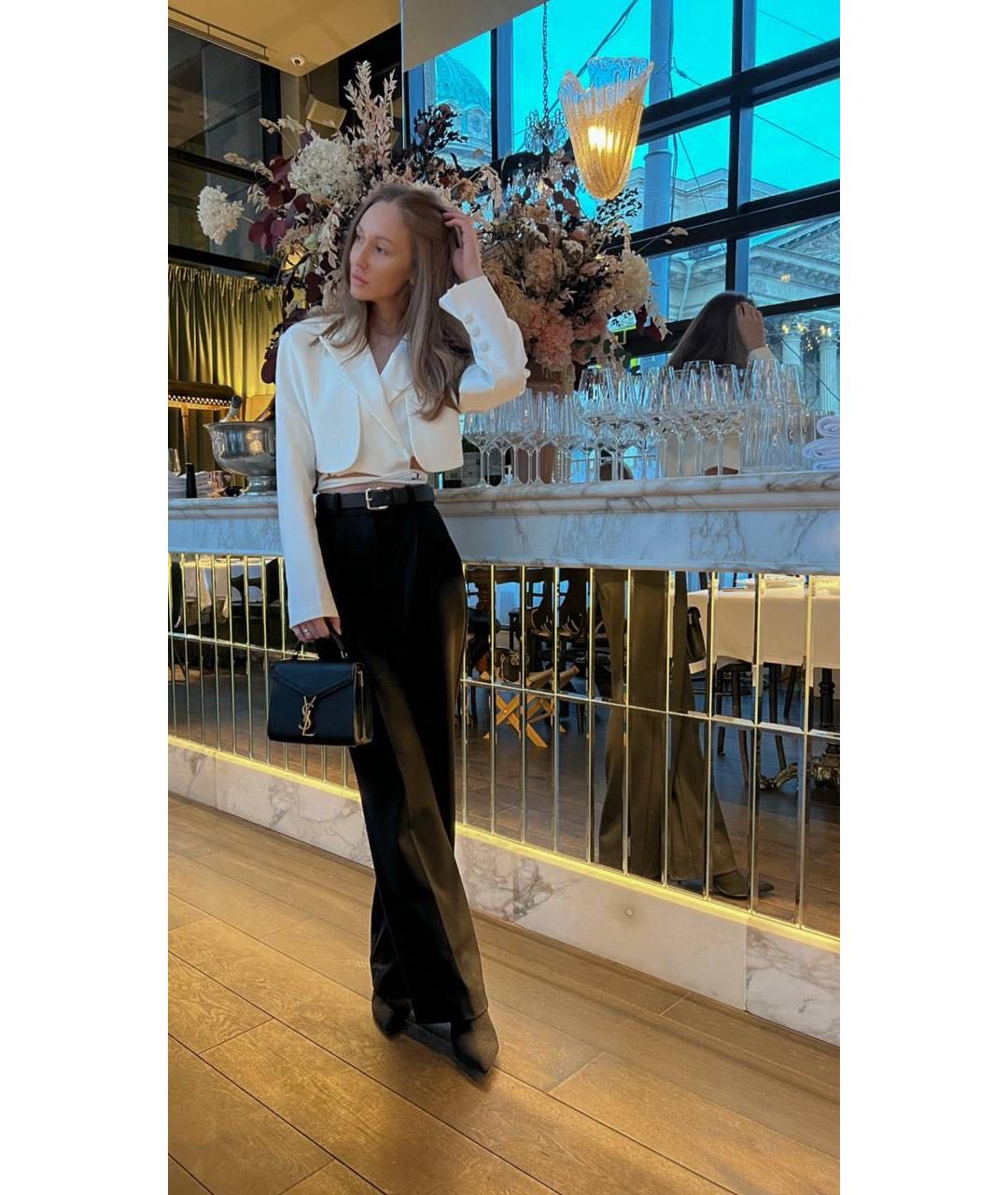 SAINT LAURENT Черная кожаная сумка через плечо, фото 5